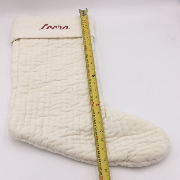 Pottery Barn Velvet Christmas Stocking Monogrammed Leera - Picture 9 of 12